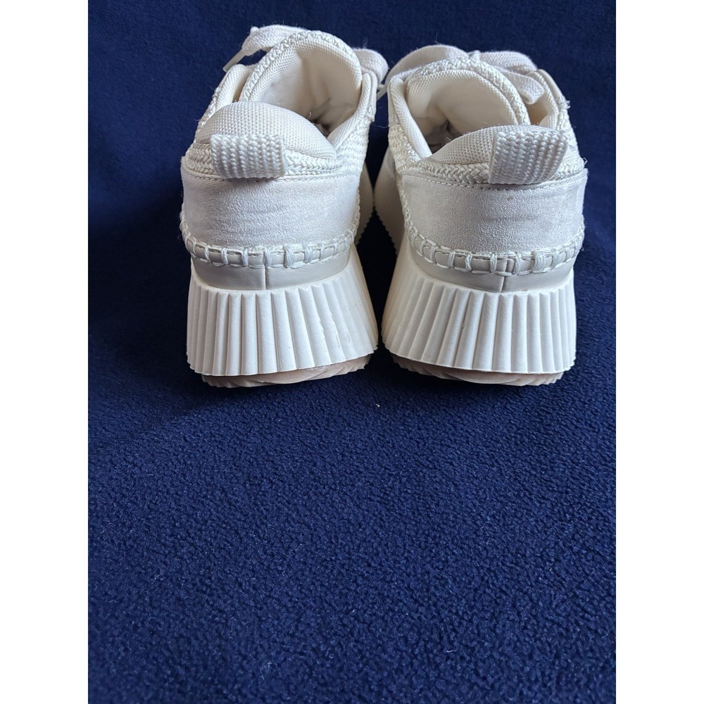 Dolce Vita Cream Platform Sneakers Size 9 Woven Chunky Ivory Lace Up Shoes - Picture 6 of 12